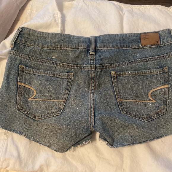 American Eagle Sparkly Jean Shorts - Picture 2 of 3